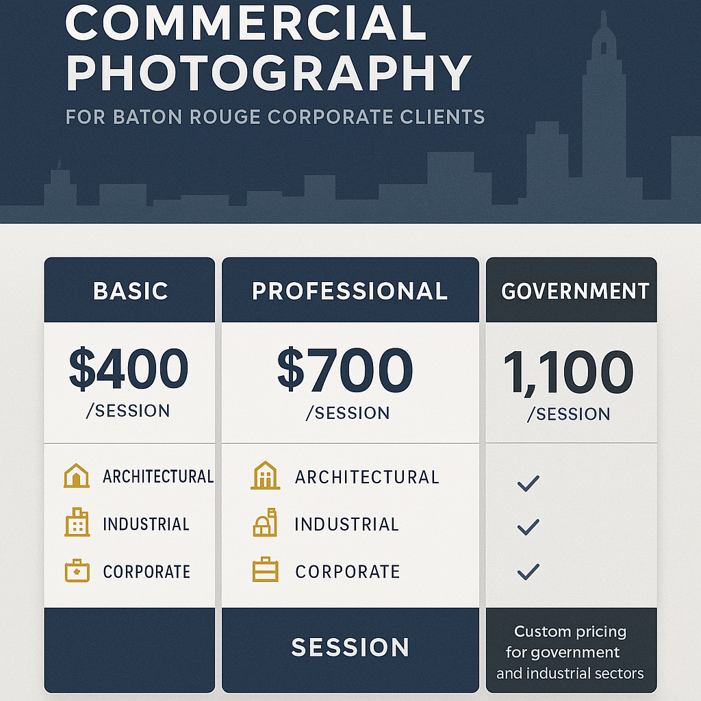 Baton Rouge commercial photography investment guide for corporate clients
