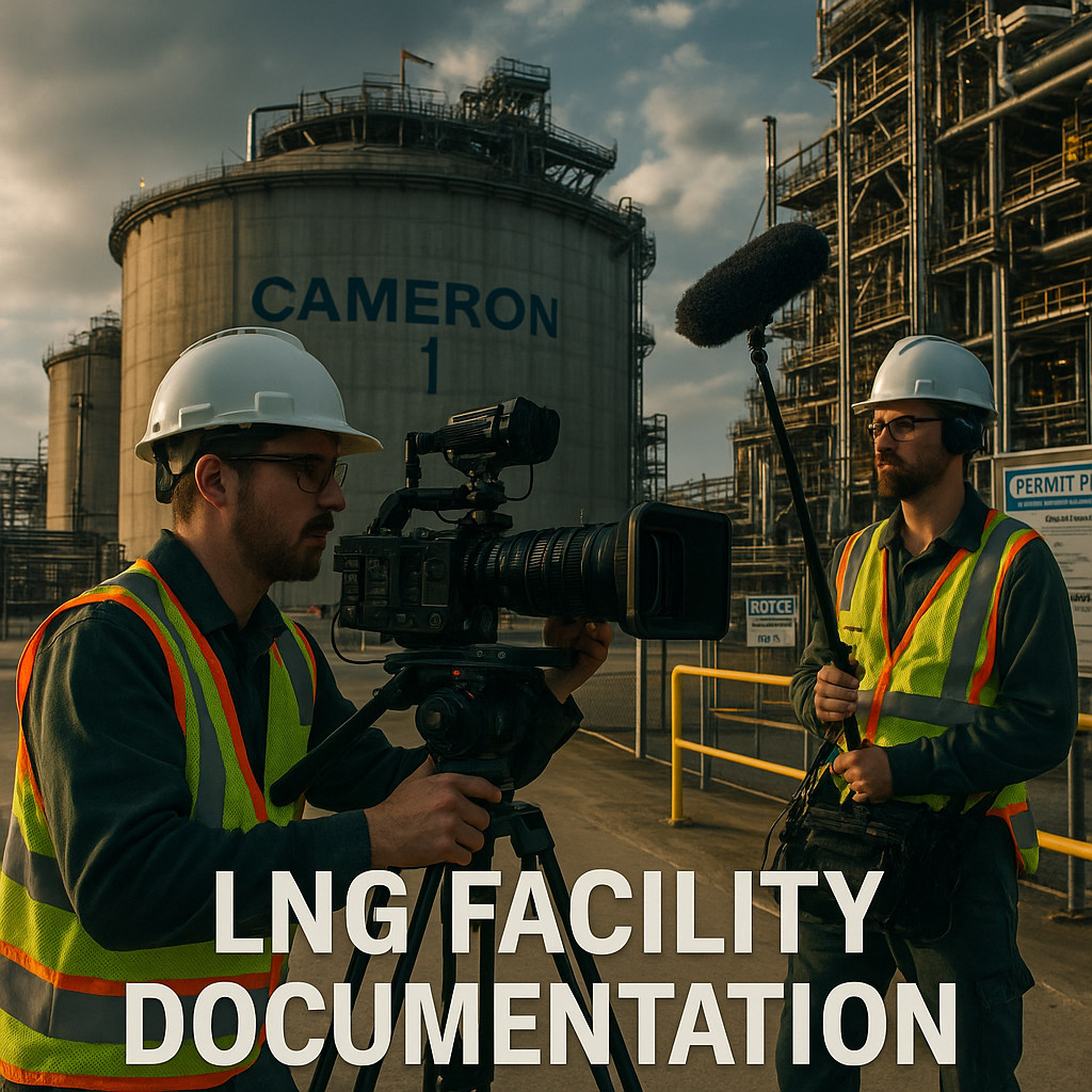 Lake Charles videographer filming at Cameron LNG facility with safety protocols