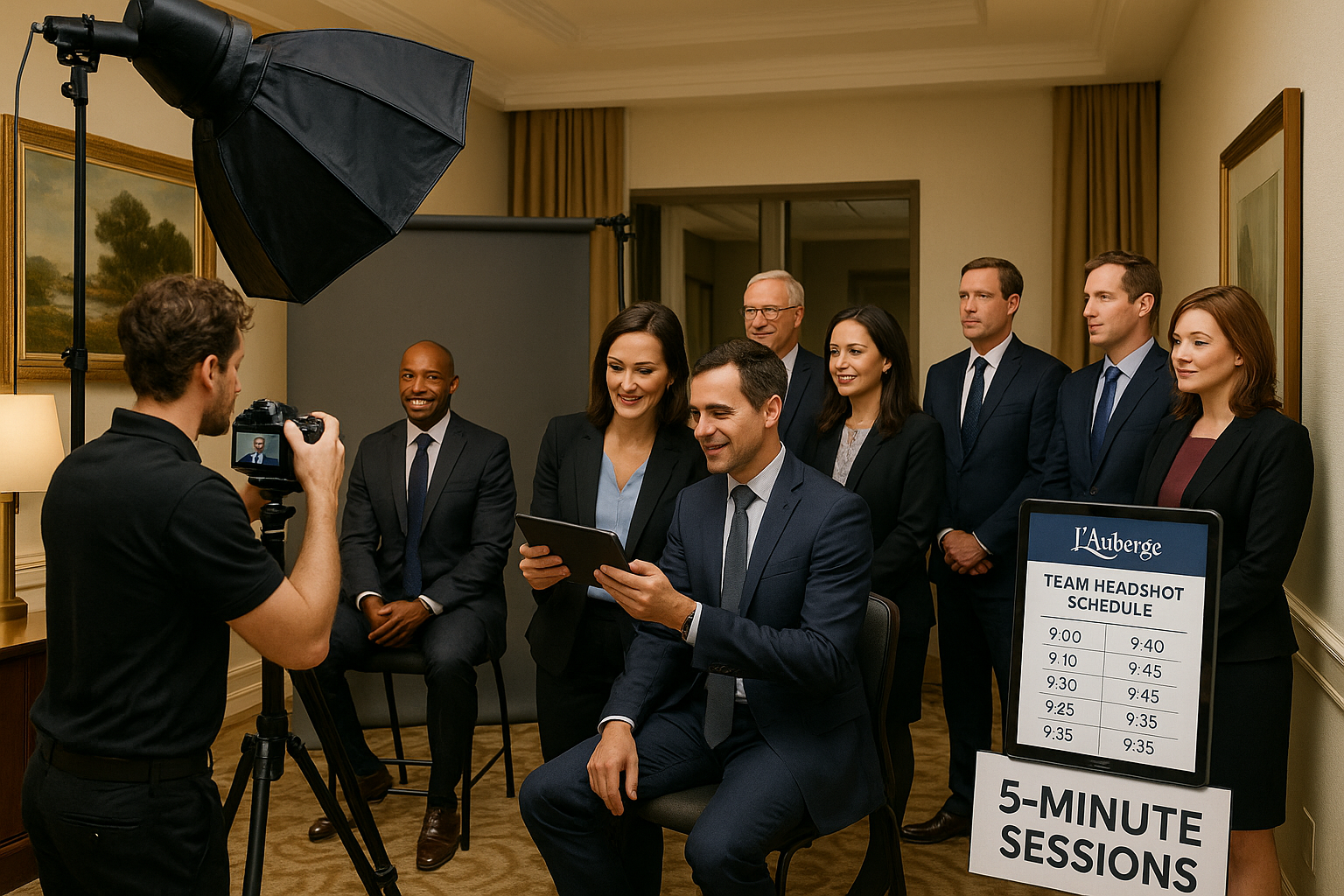 L'Auberge casino management team headshot session Lake Charles