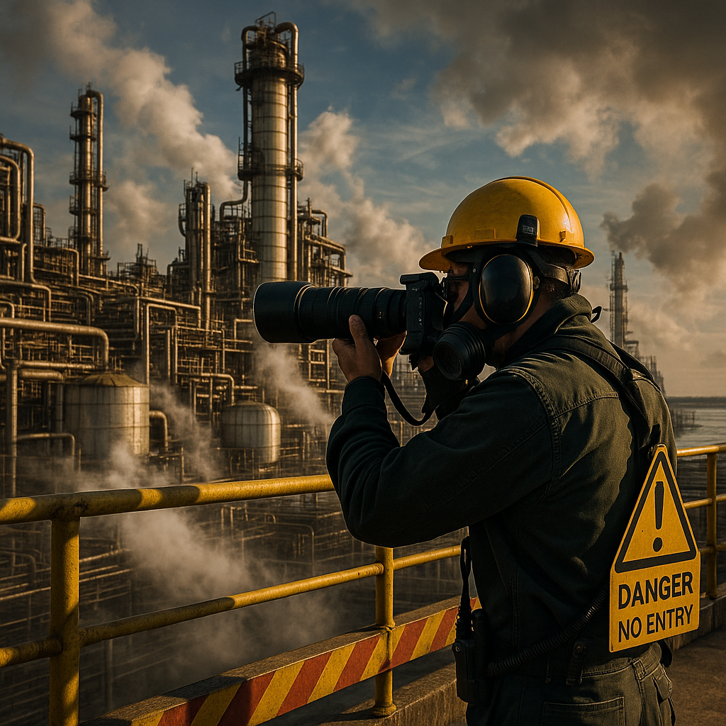 Baton Rouge photographer capturing River Road chemical plant operations