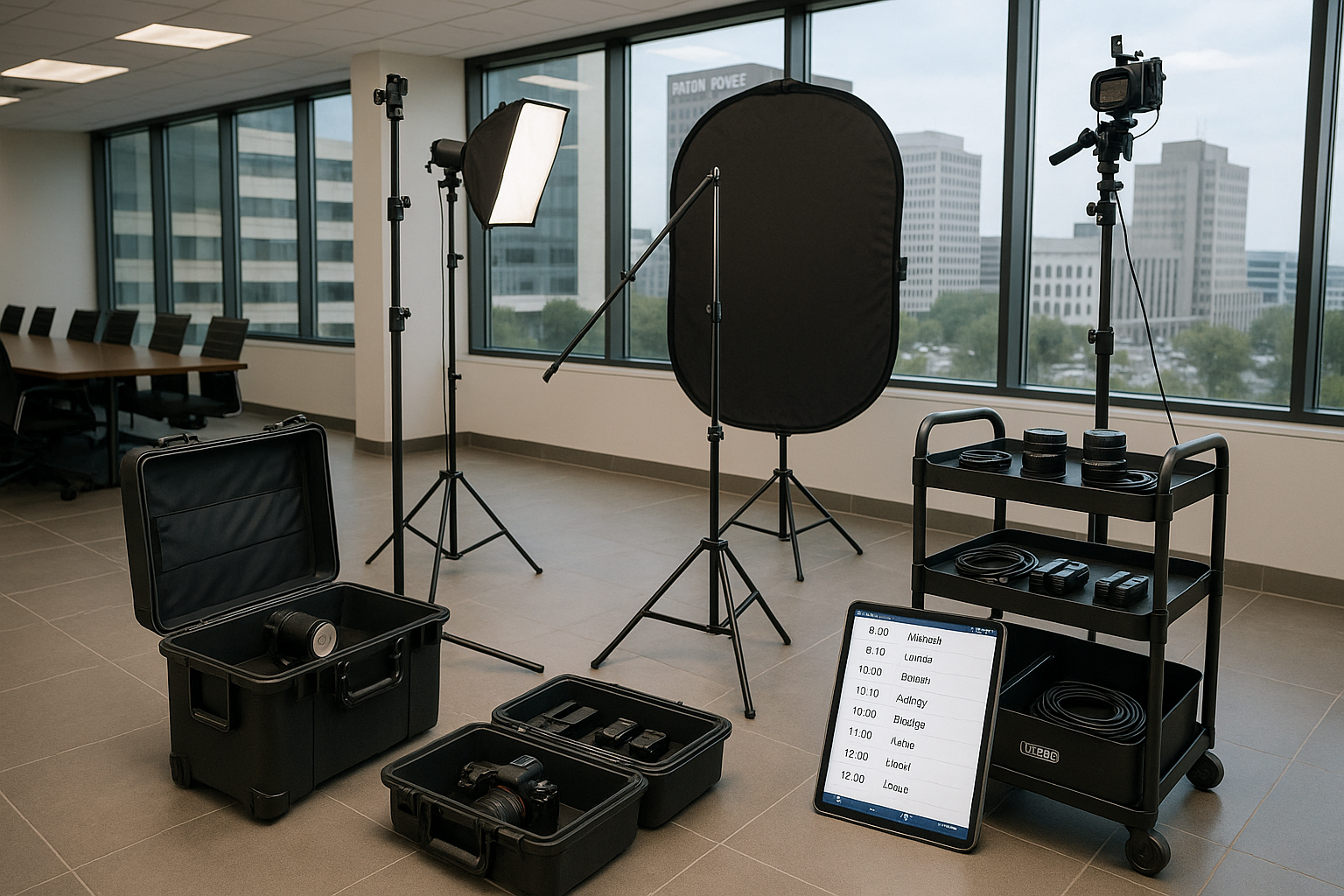 Corporate Boulevard mobile headshot studio setup Baton Rouge