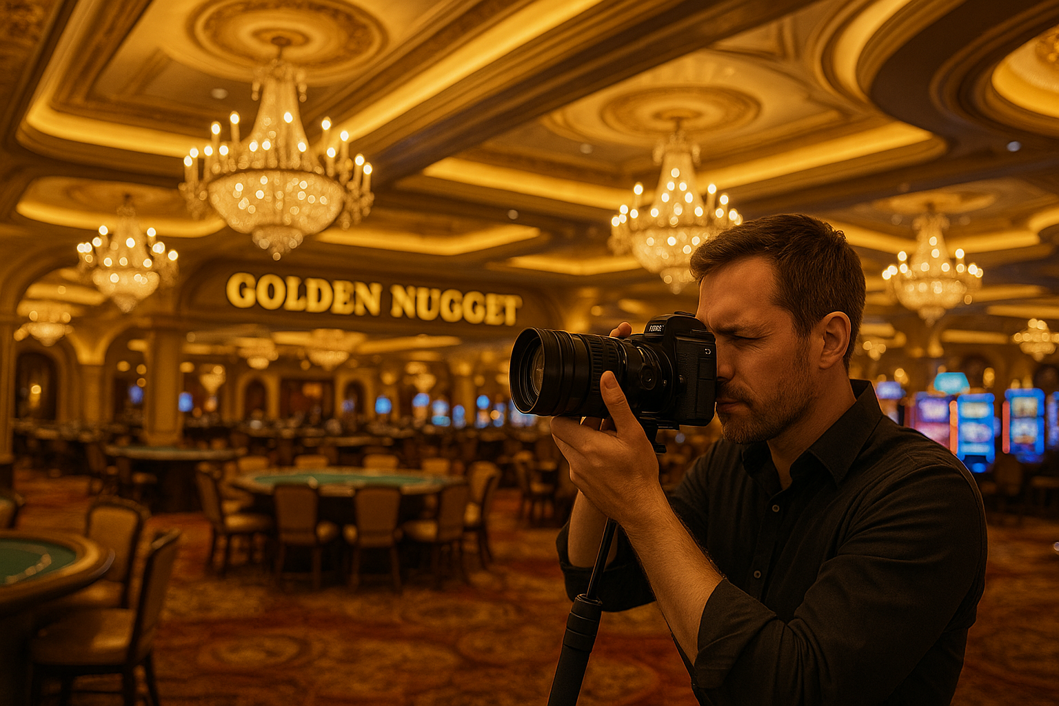 Lake Charles photographer capturing Golden Nugget casino interior architecture