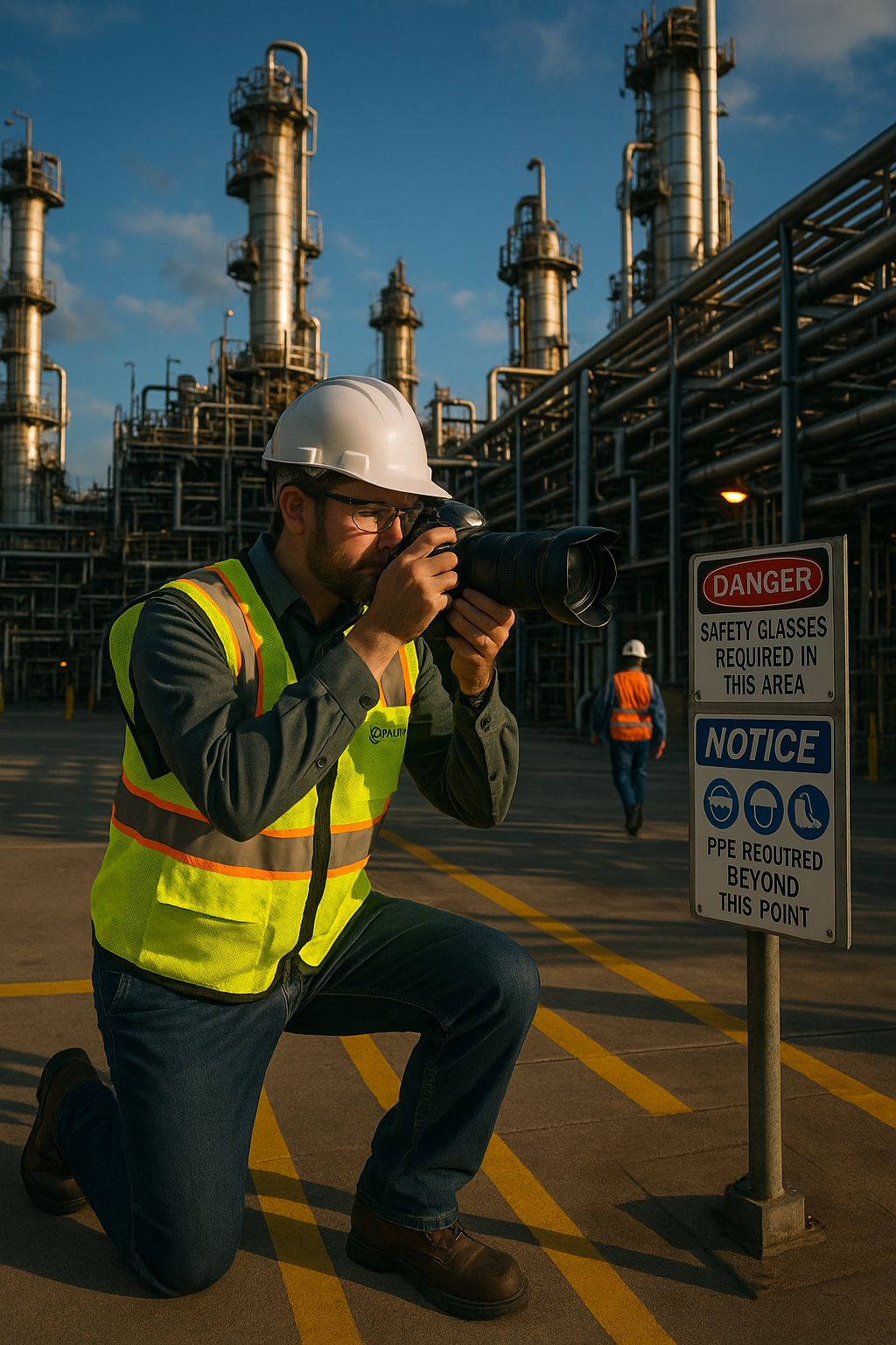 Industrial facility photography for Louisiana oil gas petrochemical and manufacturing