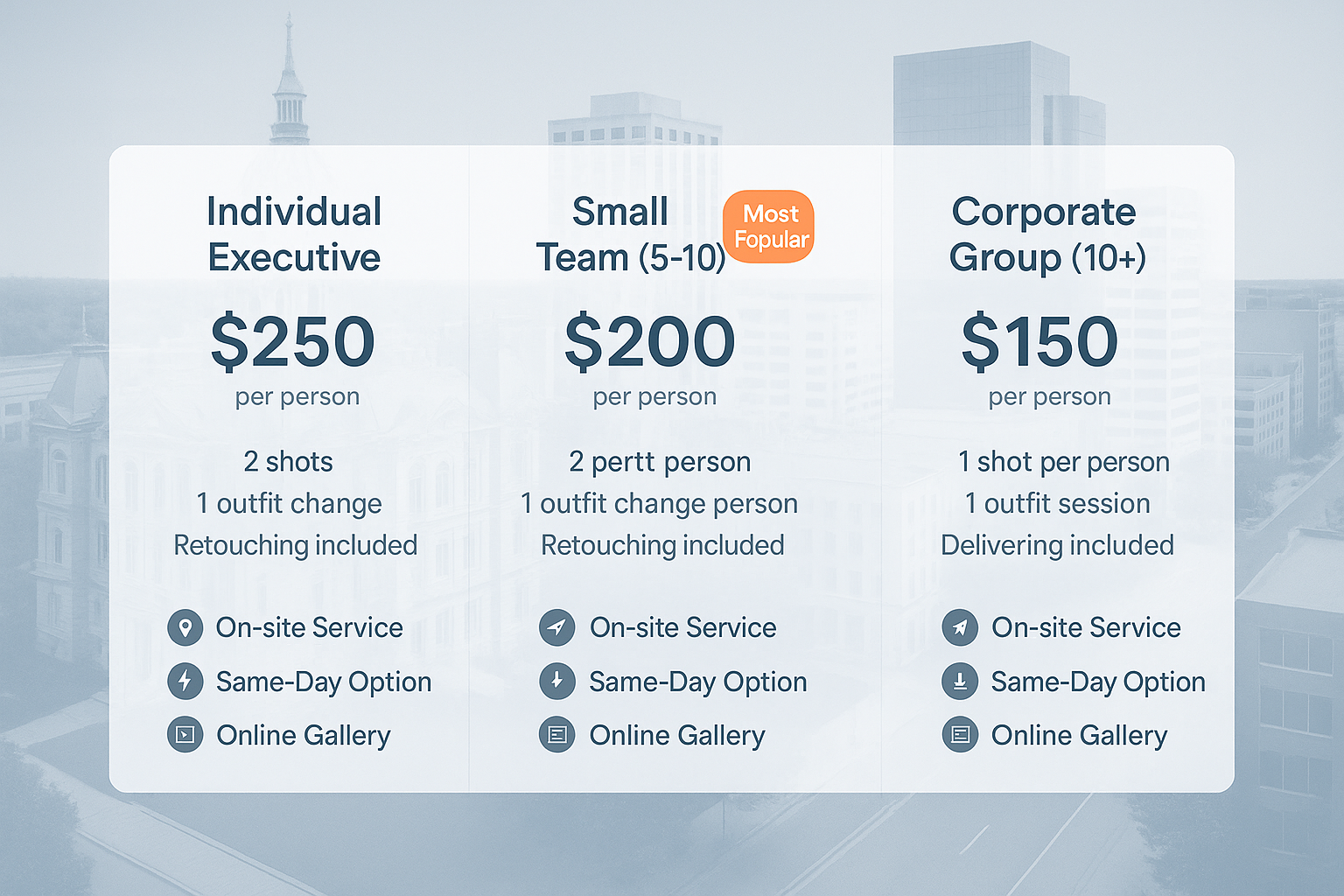 Lafayette corporate headshot pricing for individuals and teams