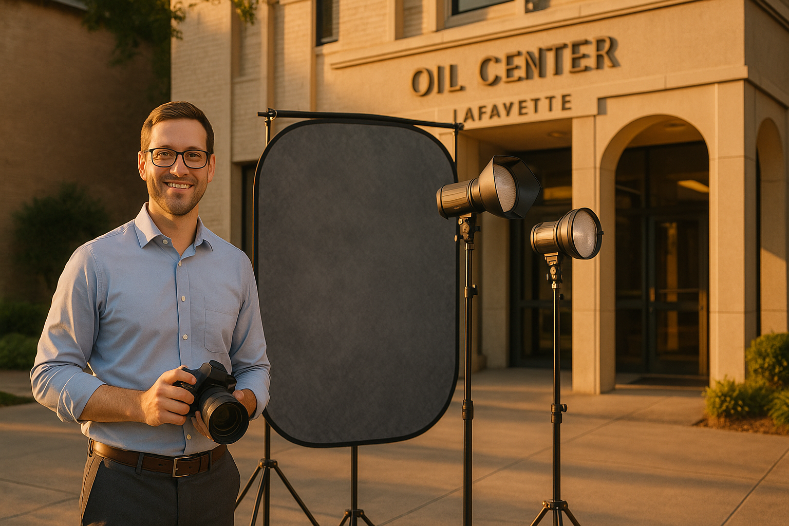 Corporate headshot photographer at Lafayette Oil Center professional building
