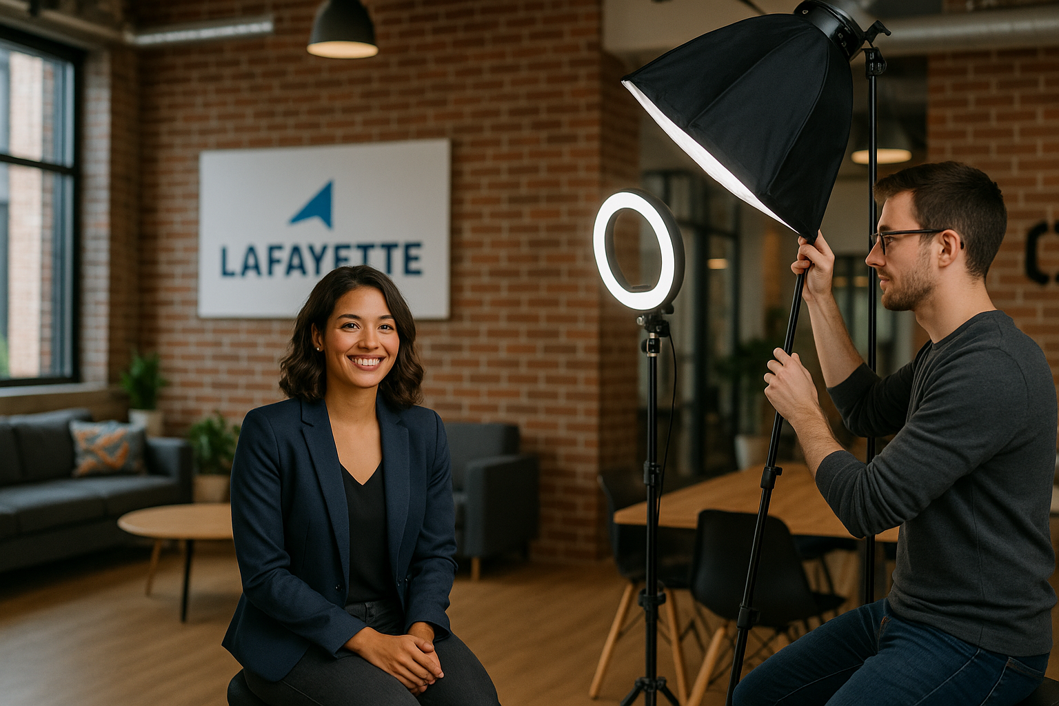 Lafayette startup entrepreneur headshot session at innovation hub