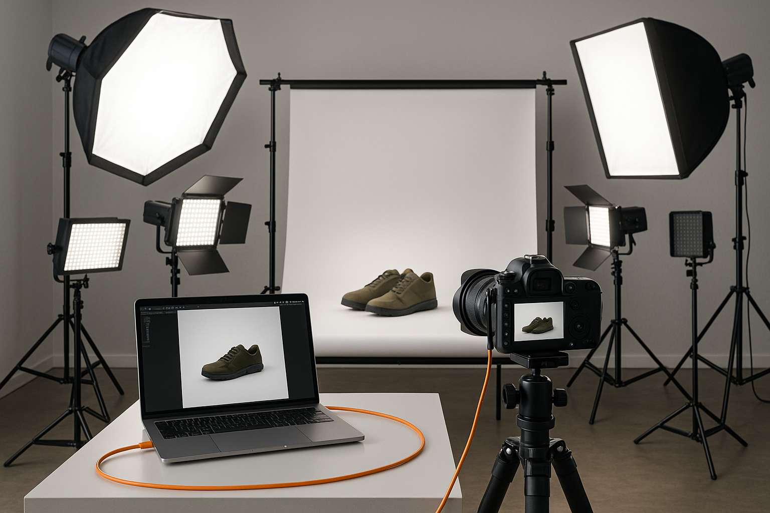 Lafayette photography studio setup for commercial product photography session