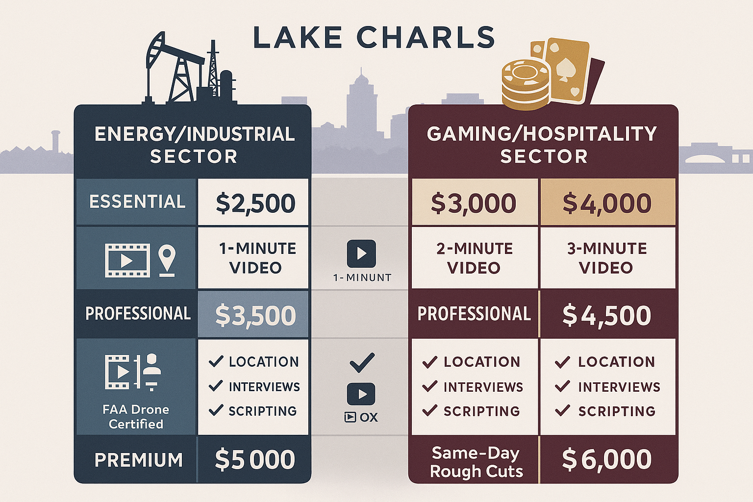Lake Charles video production investment guide for energy and hospitality sectors