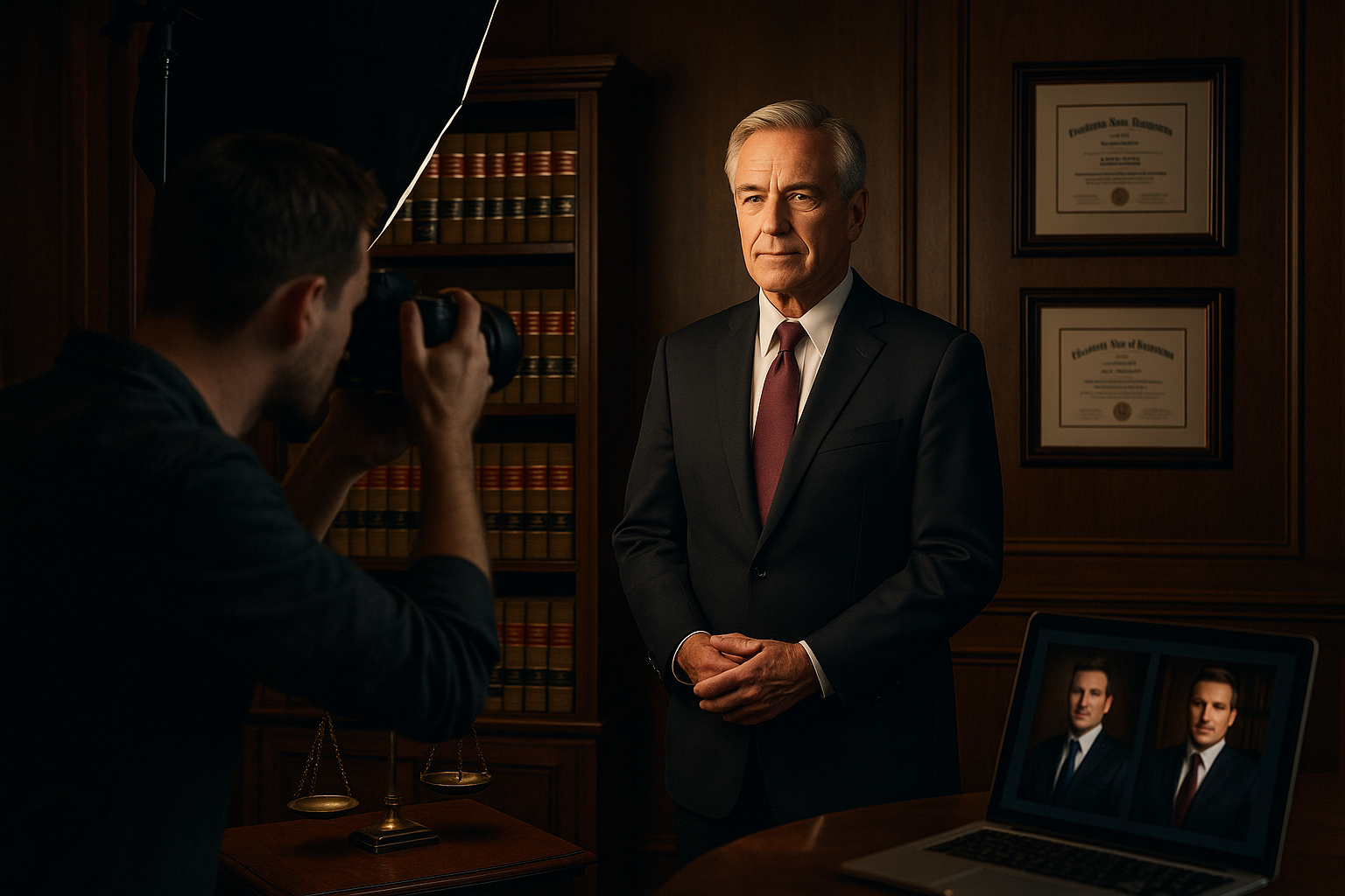 Downtown Baton Rouge law firm partner headshot sessions