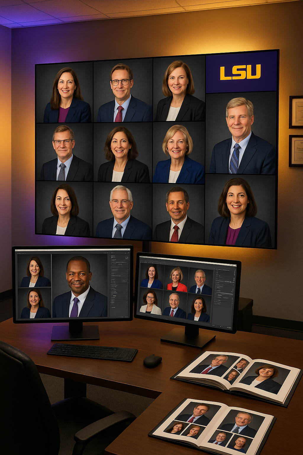 LSU department group headshot portfolio display Baton Rouge