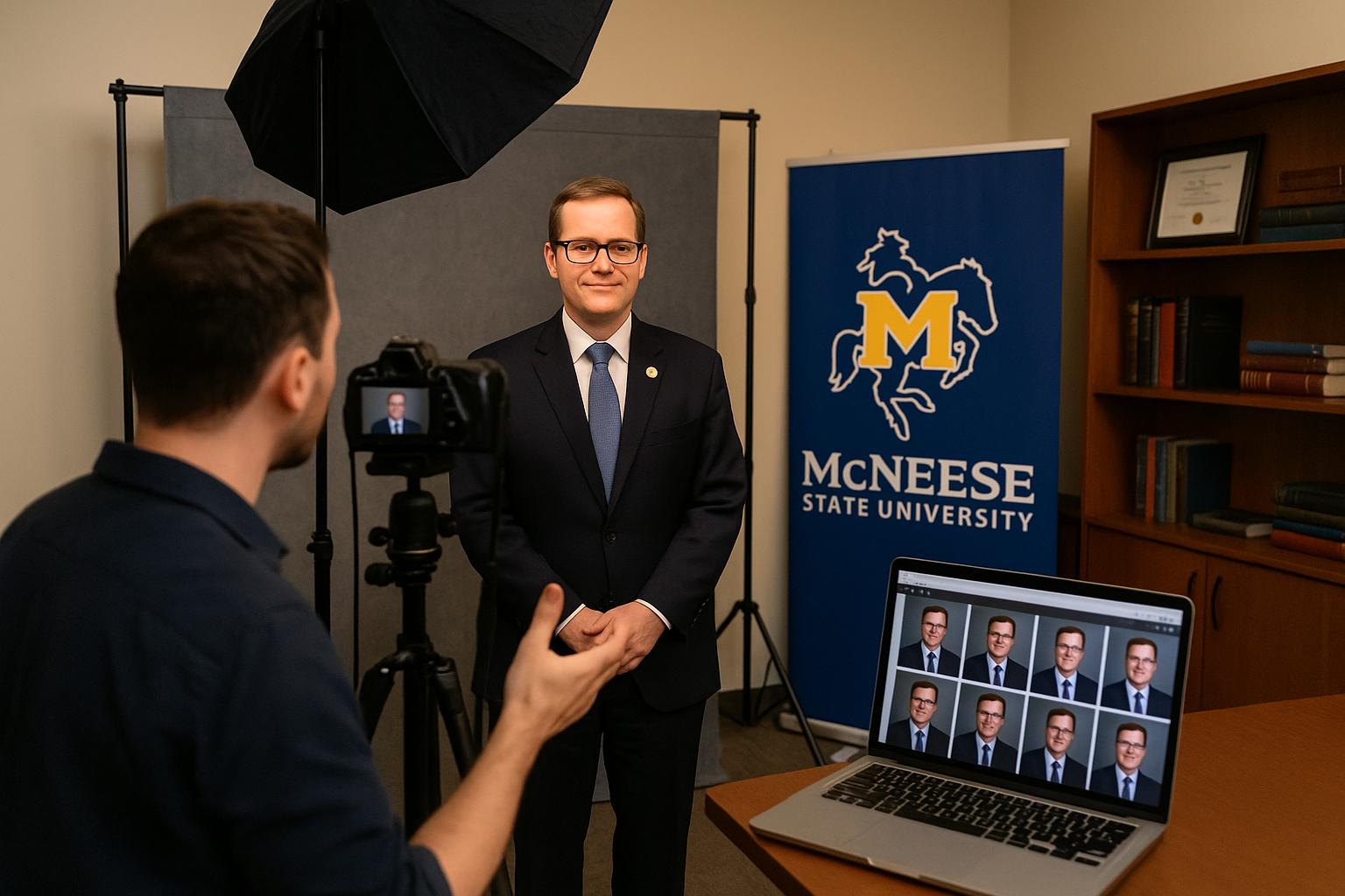 McNeese State University faculty headshot session Lake Charles